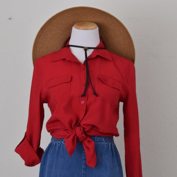 Van Heusen Womens Button‎ Blouse Rayon/Nylon size SMALL - Picture 10 of 11